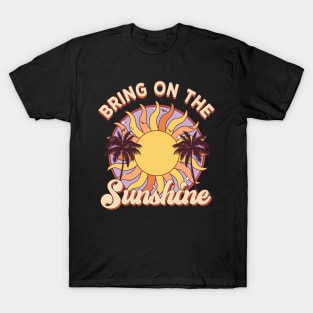 Vintage Retro Sunset Summer Rainbow Bring On The Sunshine T-Shirt